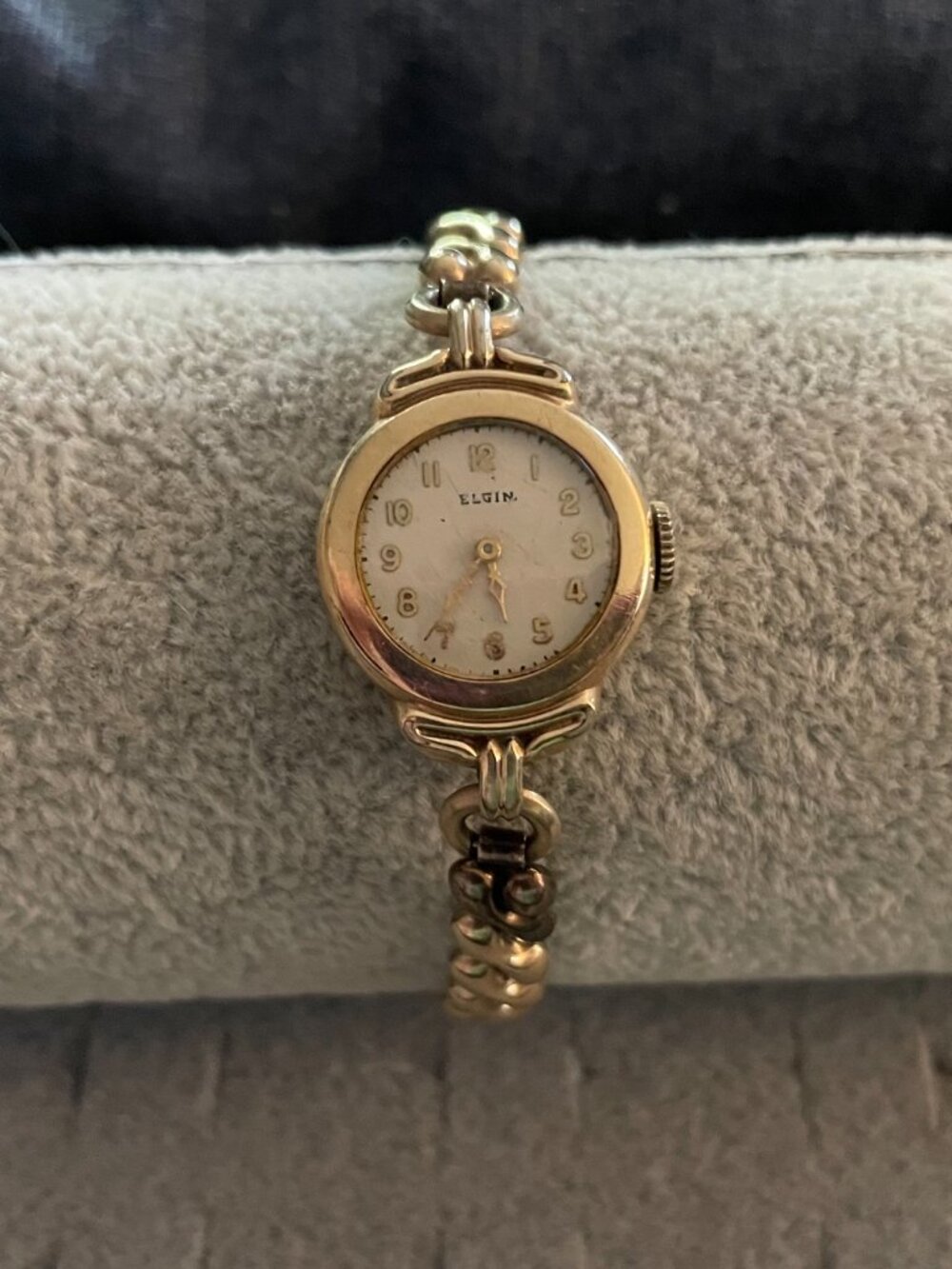 Vintage Gold Watch Elgin 1940s Deco Mid Century 10k Gold Filled Not Working - Picture 14 of 15